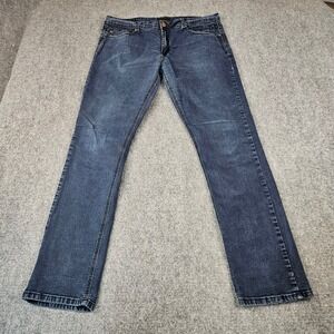 Steve's Jeans Mens 36x32 Dark Wash Straight Leg Stretch Denim Blue Jeans